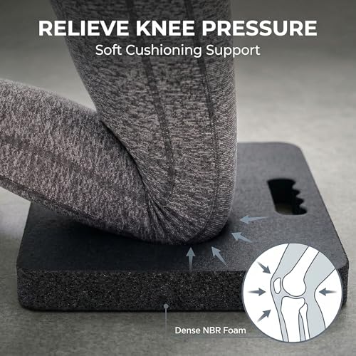 Gardzen Extra Thick Kneeling Pad for Gardening and Work, 1.5 Inch Soft NBR Foam Knee Cushion for Bathing Baby, Large Kneeler Mat for Yoga Exercise, 18x11 Inch, Black - size: 1 Pack