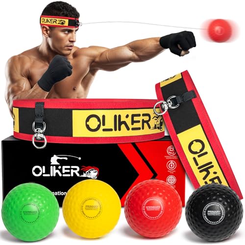 Boxing Reflex Ball for Adults and Kids, 4 Levels Boxing Ball with Adjustable Headbands, Perfect for Reaction, Agility, Punching Speed, Fight Skill and Hand Eye Coordination Training - style: Set-3