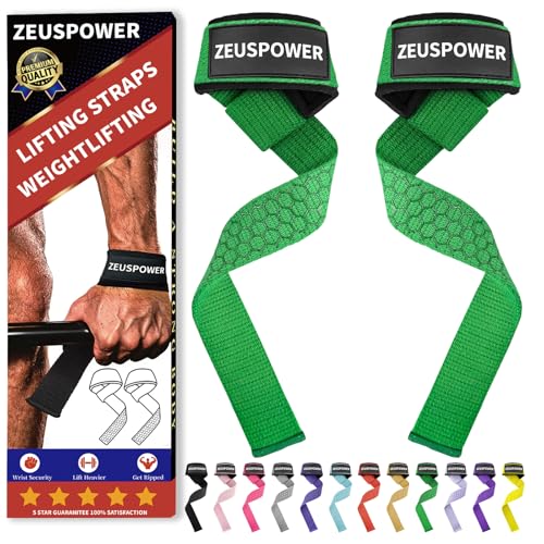 Lifting Straps Wrist Straps for Weightlifting Gym Straps Weight Lifting Deadlift Workout Women Men Dumbbell Straps for Hand RDL Strap Exercise Straps Dead Lift Cotton Neoprene Padded Zeus Power - color: 02-Olive Green Silicone