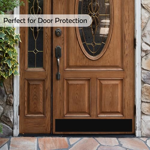 Rubber Bond Kick Plates (2 Pack) 6" x 33" - Effortless Peel & Stick - Prevents Dents & Scratches - Self-Adhesive & Universal Fit (Black) - color: Black, size: Kick Plate - 2 Pack - 6"x34"