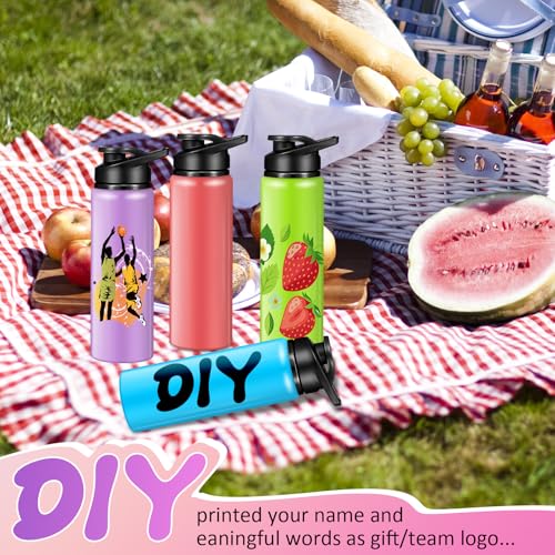 Mimorou 25oz Reusable Aluminum Water Bottles Bulk Multicolor Outdoor Sports Water Bottles for Travel, Gym, Hiking, Cycling, Camping, Fishing, Snap Lid - color: Macaron Color