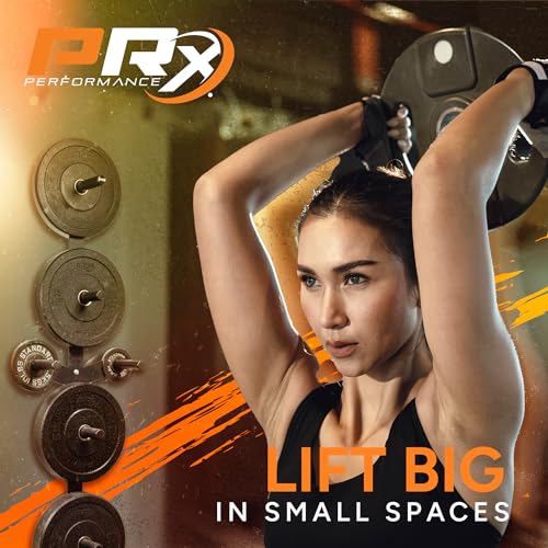 PRx Performance Profile Weight Plate Storage 3-Peg or 4-Peg Wall-Mounted Vertical Bumper weight plate Holder garage Workouts, home or commercial gym 2-Inch Barbell Plates - size: 3-Peg Storage