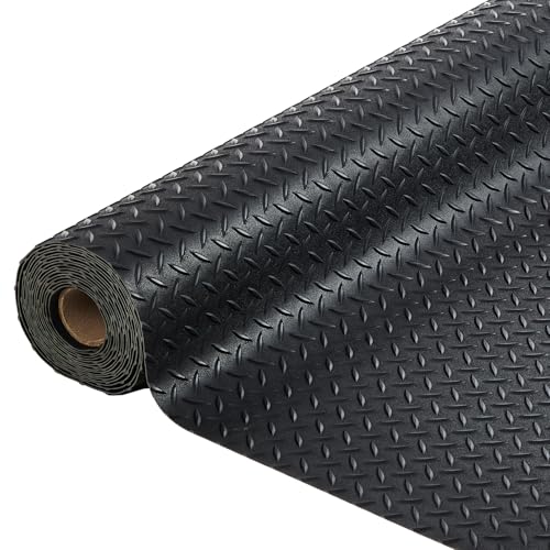 GarveeTech 7.8 x 22 ft Garage Floor Mat, 2.8 mm Thickened Diamond Plate PVC Garage Mats Flooring Roll for Under Car, Garage Car Parking Mats for Compact SUVS, Sports Car - style: 7.8 x 22 FT & 2.8mm