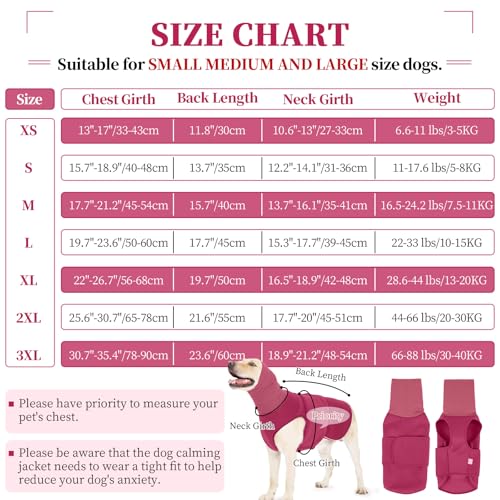 ROZKITCH Dog Anxiety Calming Hoodie, Soft Neck Wound Cover with Long Turtleneck, Breathable Anti-Anxiety Vest for Vet Visits with Adjustable Fit Rosered M - color: RoseRed, size: M