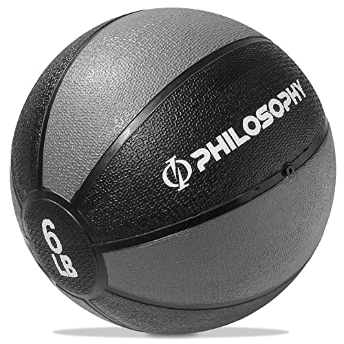 Philosophy Gym Medicine Ball - Weighted Fitness Non-Slip Ball - style: 6 LB