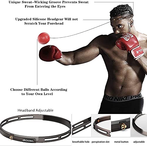 TOCO FREIDO Double End Punching Ball, Speed Bag with Difficulty Levels Boxing Reflex Ball with Headband, Perfect for Reaction, Agility, and Hand Eye Coordination Training - color: Red