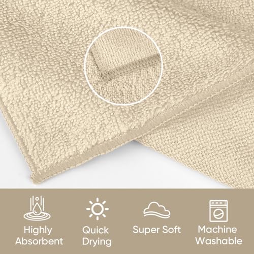 HOMEXCEL Microfiber Washcloths 12 Pack, Highly Absorbent and Soft Face Towel, Multi-Purpose Wash Cloths for Bathroom, Gym, Hotel, Spa and Kitchen, Multicolor 12x12 Inch, Brown - color: Brown