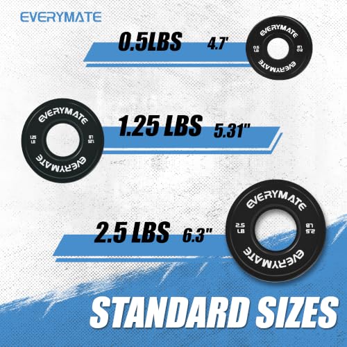 EVERYMATE Change Weight Plates 1.25LB 2.5LB 5LB Set Fractional Olympic Bumper Plates for Cross Training Steel Insert Strength Training - color: 8.5 LB(0.5+1.25+2.5), size: Black