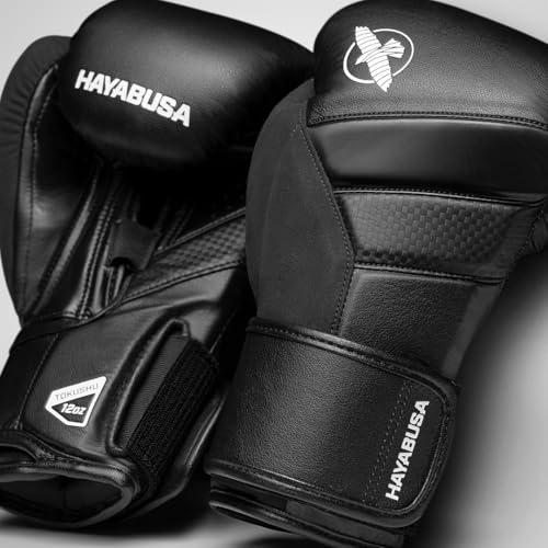 Hayabusa T3 Boxing Gloves - Sparring | Sparring Gloves, Muay Thai Gloves, Kickboxing Gloves, Heavy Bag Gloves, Boxing Gloves for Men and Women, Boxing Gloves - color: Black, size: 16oz