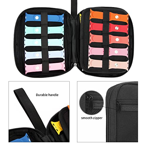 PACMAXI 20 Watch Bands Storage Carrying Case Compatible with Watches,Expandable Watch Band Holder Stores 20 Watch Bands Fit for Most Sizes of Watch Straps,Organizer for Watch Bands, Bag Only - color: black new