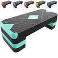 GYMMAGE Aerobic Exercise Step, Adjustable Height, | Aerobic Workout Step Platform for Exercise, 26.5" Step Deck with Adjustable Height, Women Home Gym Cardio Fitness - color: Turquoise