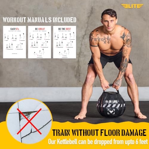 Elite Kettlebell Sandbag - Heavy Duty Sand Weights Bag for Cross Training, Strength Training, Workout, Functional Fitness, Adjustable Weight, Durable Training Equipment for Home & Gym (UN-FILLED) - size: 5-10 lbs