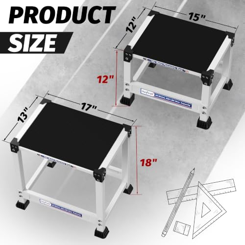 GanFindX Steel Plyo Box 18 Inch, Metal Jump Box for Home Gym Training | Plyometric Jump Box with 17*13" Anti-Slip Surface, Strength Training Step Box for Agility, Cardio,Fitness, White