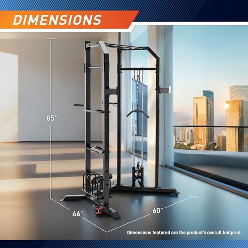 Marcy Strength Training Home Gym Cage with Pulley System for Weightlifting, Bodybuilding, Full Body Workout Equipment for Home Exercise - style: Power Tower Cage