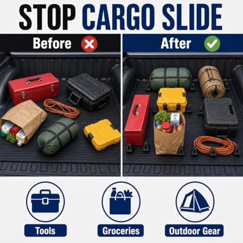 Truck Bed Organizer Slide Out Mat, Pickup Truck Bed Divider and Cargo Control Mat, Truck Bed Accessories for Tools, Groceries, Camping Gear and Outdoor Equipment