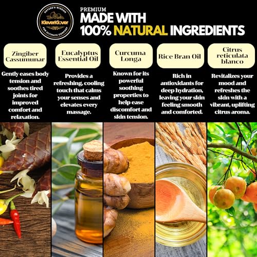 Turmeric & Plai Thai Herbal Muscle Balm with Massage Stick - Soothing & Cooling Aromatherapy Rub for Back, Neck & Joint Comfort - Citrus Essential Oils - Post Yoga & Workout Recovery Set