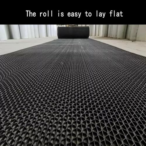 PVC Drainage Floor Mat Non-Slip Commercial Wet Area Mat for Outdoor and Indoor Restaurant Kitchen Bar Swimming Pool Splash Matting Water Drain Flooring Mat (Black, 3FTX10FT) - size: 3FTX10FT