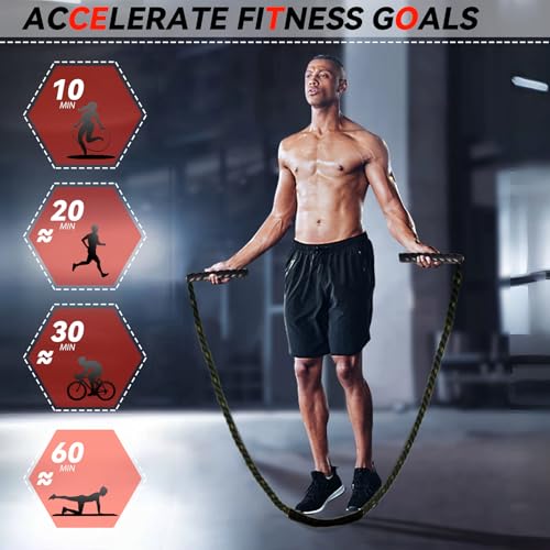 5lb Weighted Jump Rope for Men and Women, Adult Heavy Skipping Rope, Heavy Jump Ropes for Home Workout, Weight Loss, Shaping Body, Total Body Workout Equipment (Black Grey) - color: Black Red