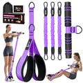Bbtops Pedal Resistance Band with Handle,Home Workout Equipment,Purple | Adjustable Foot Resistance Bands 30-120LBS for Core Abs Legs Arms Training, Portable Sit Up Exercise Equipment for Women men