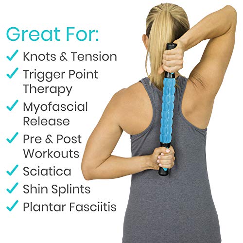 Vive Massage Stick Roller for Muscle, Back, Legs - Deep Tissue Body Fascia Massager for Hamstring, Calf, Neck Pain, Trigger Point, Exercise -Rolling Relief Tool for Physical Therapy, Recovery