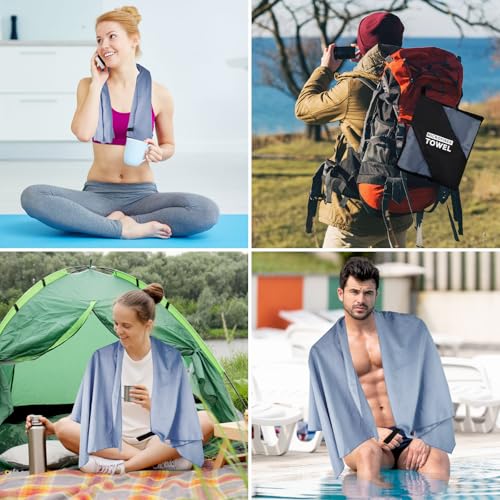 Camping Towel L Size Microfiber Quick Dry Lightweight for Travel Body Swimming Pool Beach Hiking Yoga Mat Towels(Navy Blue, 1 Pack L) - color: Navy Blue, size: 1 Pack L