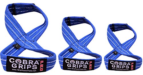Deadlift Straps Figure 8 Loop Lifting Straps The #1 Choice for Power Lifters weightlifters workout Enthusiasts - color: Blue, size: 80 cm 8.0"+ And Up Wrist Circumference
