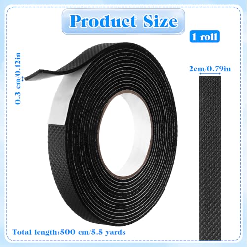 1 Rolls Rubber Grip Tape, 0.8In x 16Ft Ultra Strong Waterproof Anti Slip Tape, Non Slip Step Strips Tapes, Making Handles or Contact Surfaces Safer with Enhanced Grip and Comfort (Black)