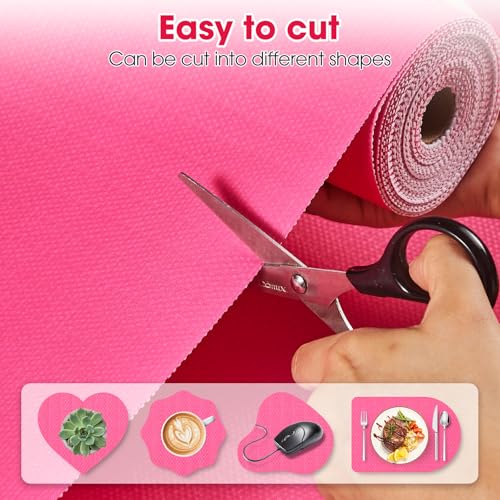 Drawer and Shelf Liner, Non-Slip Kitchen Cabinet Liners Non-Adhesive Thick Strong Grip Waterproof Washable Mats Protect Dresser Shelves Cupboard Bathroom Cabinets, Fuchsia, 12 in X 10 FT - color: Fuchsia, size: 11.8"W x 118"L