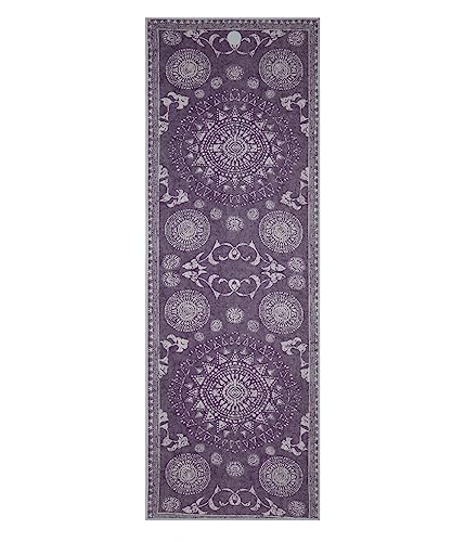 Manduka Yogitoes Hot Yoga Mat Towel - 71" | Moisture Activated Grip | Patented Silicone Nubs | Highly Absorbent, Durable & Easy Care | Made from Recycled Materials | 71 x 24 Inches | Geija Purple - color: Geiija Purple, size: 71" x 24"