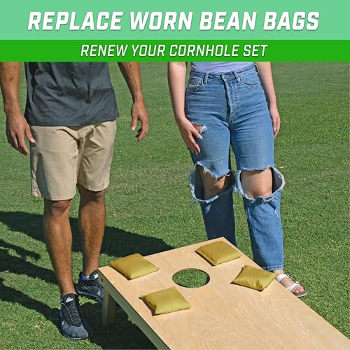 GoSports Classic Cornhole Bean Bags Set of 4-16 Colors Available - Regulation All Weather, Mix and Match - color: Gold