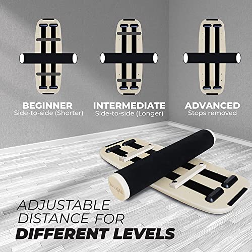 Yes4All Balance Board Sports Trainer, Surf Trainer Board With Adjustable Stoppers, Improve Core Strength and Balance Control - color: A. Gray/Black