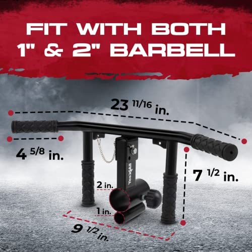 Yes4All Exercise Machine Adjustable T Bar Row Attachment, D Row Handle/Landmine Handle Attachment with Textured Rubber Handles - color: I. Black - T Bar 4 Handles Adjustable