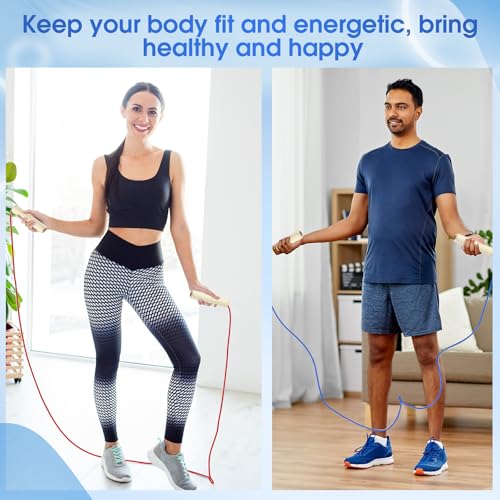 8.53 FT Jump Ropes for Kids Adults Adjustable Cotton Skipping Rope with Wooden Handle for End of The School Training Multiplayer Double Dutch Jump Rope Exercise Outdoor Fun School Sport Gift