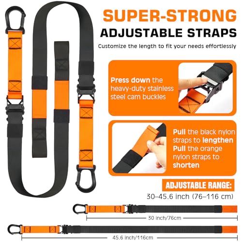 Home Resistance Training Kit, Suspension Trainer Straps with Adjustable Extension, Door Anchor, and Carry Bag – Strength Training Equipment for Full Body Bodyweight Workouts at Home or Outdoors - color: Orange