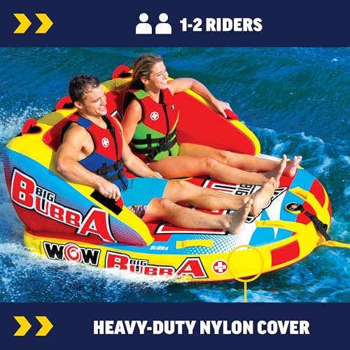 Wow Sports Bubba Towable Tubes for Boating, Boat Accessories for Tubing, Water Tube for Boats - style: 1 to 2 Person