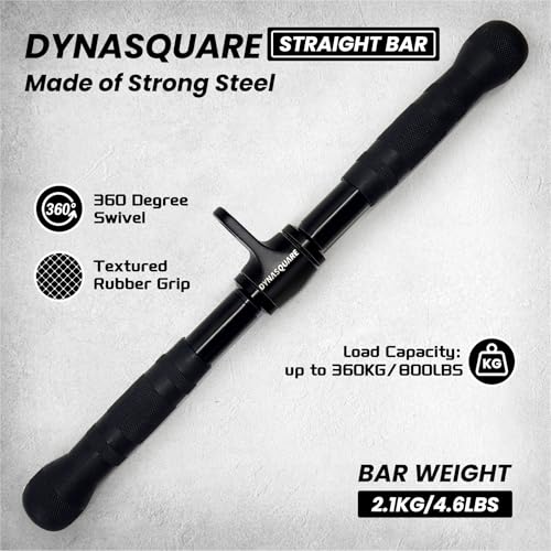 LAT Pulldown Attachments Combo, Cable Machine Accessories with Curl Pulldown Bar, Fit Most Gym Machines, Made of Heavy Duty Solid Steel - color: Black