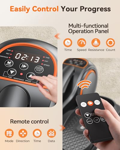 YOSUDA Under Desk Elliptical,Elliptical for Seniors Fully Assembled,Quiet & Portable Electric Seated Pedal Exerciser with 10 Level Resistances & Speeds,Remote Control