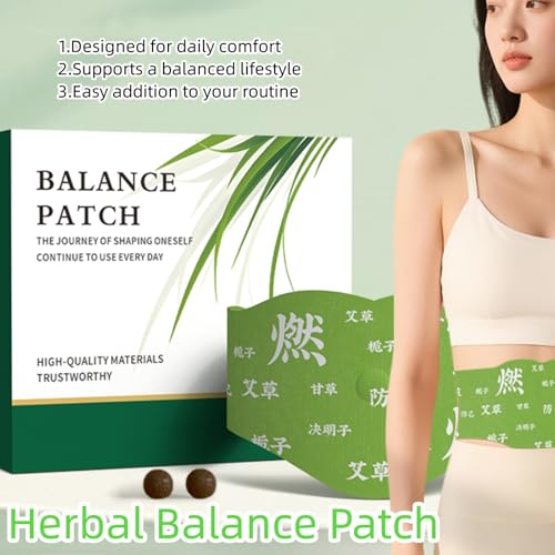 CRIVERY Hanpo Japanese Herbal Patch Pad Balance, 2 Boxes Japanese Herbal Balanc Patches, Comfort Non-Irritating Design Patch, Easy Topical Use(10 Patches)