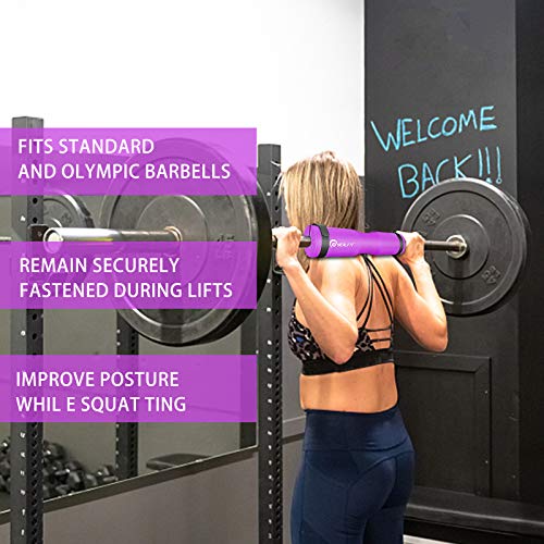 NEALFIT Barbell Pad Squat Pad for Squats—Squat Bar Pad—Great for Weightlifting,Lunges and Hip Thrusts—Foam Sponge Pad—Fit Standard and Olympic Bars Perfectly - color: Purple