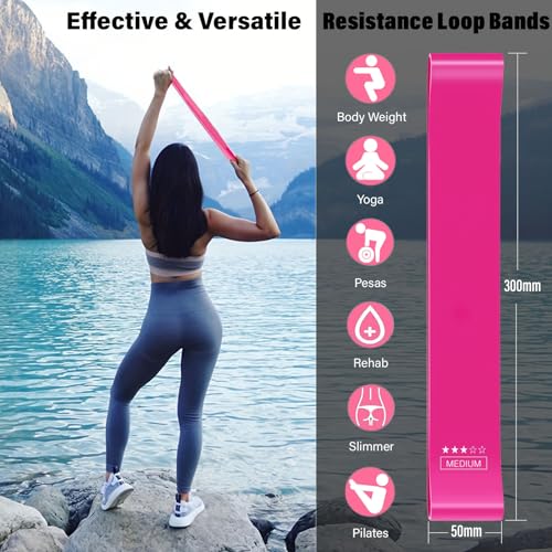 FTTYONE 5-Level Resistance Bands for Men and Women | Exercise Bands at Home and Gym, Long Exercise Workout Full-Body Training, Fitness, Physical Therapy, Leg Strength Training