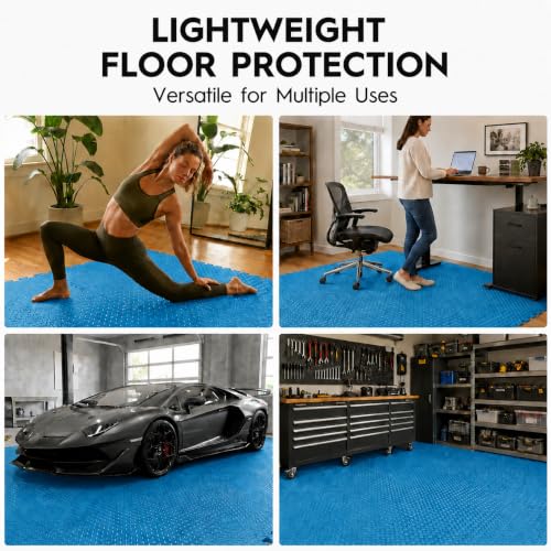 18pcs Puzzle Exercise Mat, 12.6"x12.6"x0.4", 18sqft EVA Interlocking Foam Floor Tiles, Protective, Water-Resistant Flooring for Home Gym & Workout Equipment - color: Sky Blue