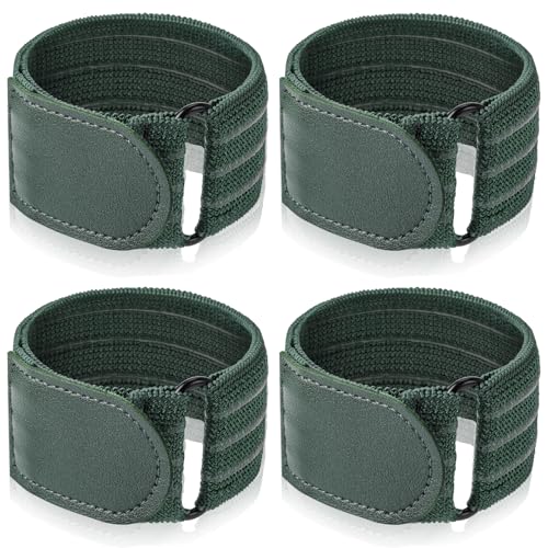 Elastic Ankle Straps Cycling Pant Leg Straps Adjustable Safety Band Boot Blousers for Climbing Fishing Outdoor Sport - color: Army Green