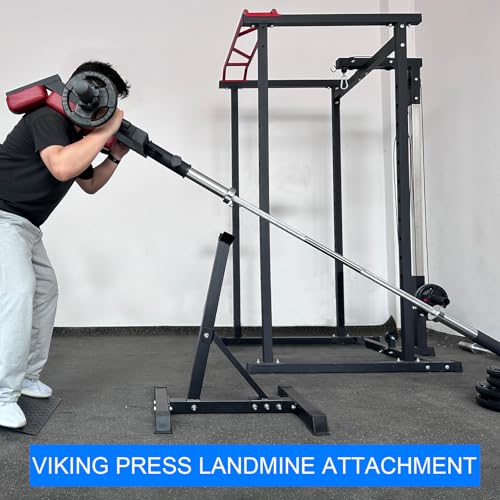 Viking Press Landmine Handle for 2-Inch Barbell, Hack Squat T-Bar Row Attachment Strength Training Accessories, Shoulder Press Landmine Attachment Equipment - color: Style H