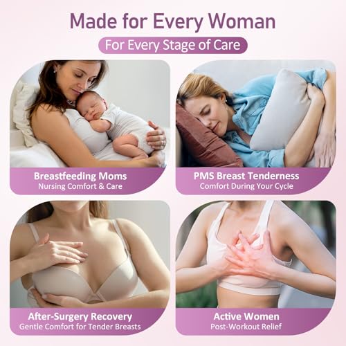 Comfytemp Breast Ice Packs, FSA Eligible HSA, Postpartum breastfeeding Essentials, Larger Dual-Sided Hot & Cold Breast Gel Ice Pads, Reusable Breastfeeding Therapy for Pain Relief, New Mom Item, 2Pack - size: 2 Count (Pack of 1)