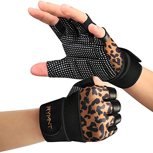 Workout Gloves with Wrist Wrap Support, Weight Lifting Gloves with Full Palm Protection & Extra Grip for Men Women Gym Exercise, Fitness, Weightlifting, Pull ups - color: Leopard, size: Small