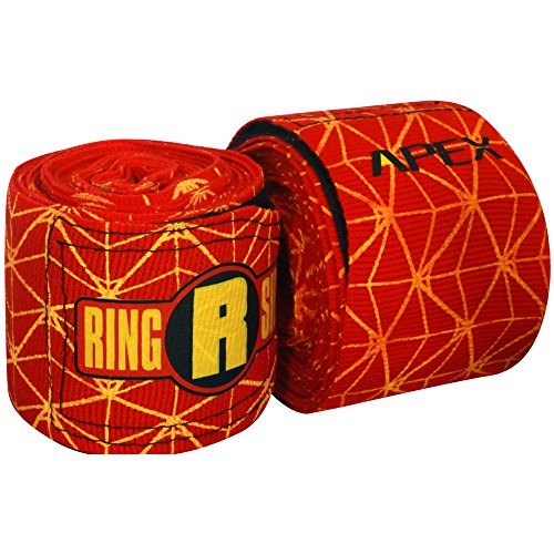 Ringside Apex 180” Boxing Hand Wraps Pair - Durable, Elastic Training Wraps with Hook & Loop Closure, Multi-Color Options, Perfect for MMA, Muay Thai, Kickboxing - color: Orange