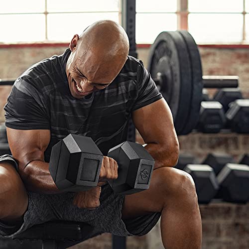 Philosophy Gym Rubber Coated Hex Dumbbell Hand Weights - style: 50 lb - Single