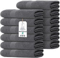 Commercial Bulk Pack of 12 Small Bath Towels – 100% Cotton Terry 24" x 46" – Ideal for Hotels, Salons, Gyms, Spas & Institutional Use – Charcoal Grey - color: Charcoal Grey, size: 24"x46" - PK 12