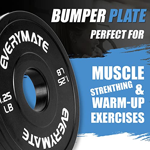 EVERYMATE Change Weight Plates 1.25LB 2.5LB 5LB Set Fractional Olympic Bumper Plates for Cross Training Steel Insert Strength Training - color: 1.25 LBx2, size: Black