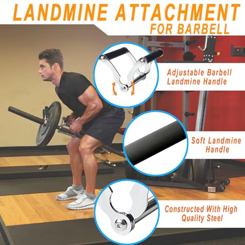 Viking Press Landmine Handle for 2-Inch Barbell, Hack Squat T-Bar Row Attachment Strength Training Accessories, Shoulder Press Landmine Attachment Equipment - color: V HANDLE